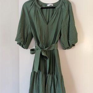 Mango Olive Midi Dress